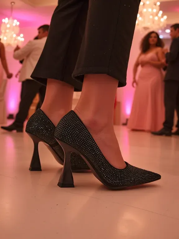 Royalfashion Damski čevlji na visoki peti s cirkoniji Gesion